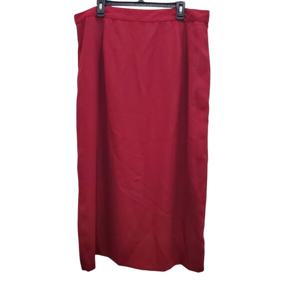 Unbranded Woman's Vintage Dark Red High Waisted‎ Career Maxi Skirt Plus Size 18W - Picture 1 of 5